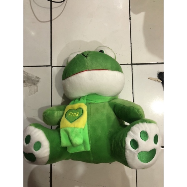 Boneka Kodok Frog Syal Size Large 30Cm Label SNI