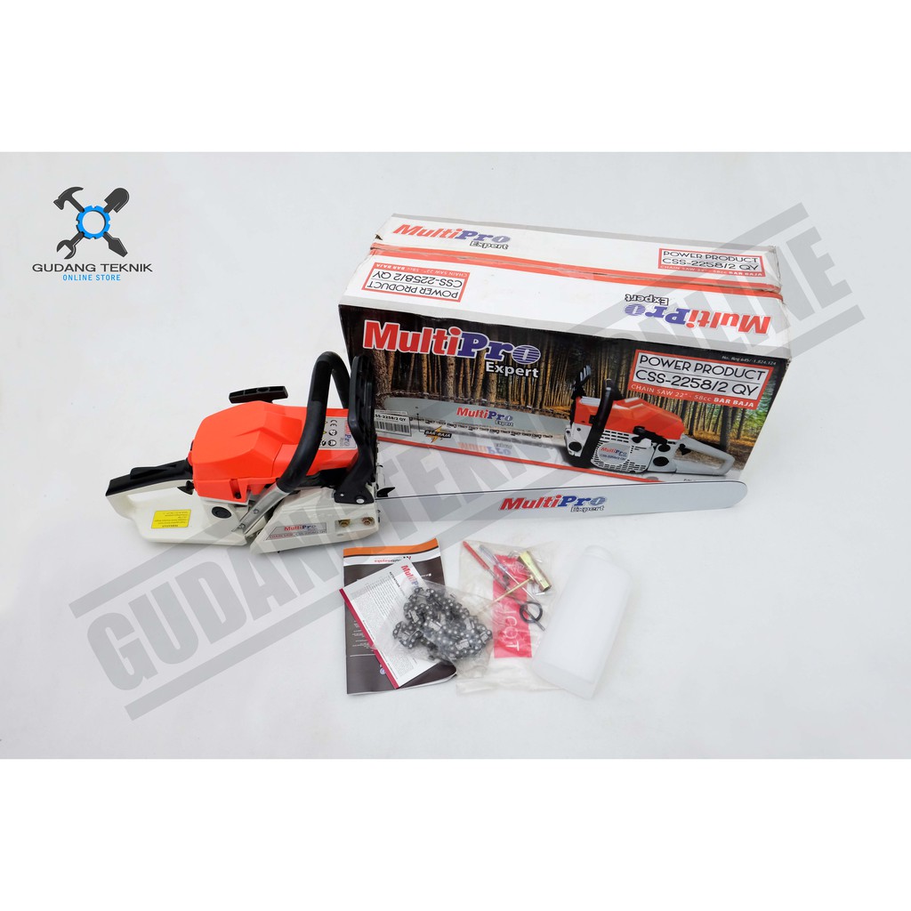 Chainsaw Multipro CS 2258 2QY / Mesin Gergaji Kayu Chainsaw Multipro 22 Inch Laser