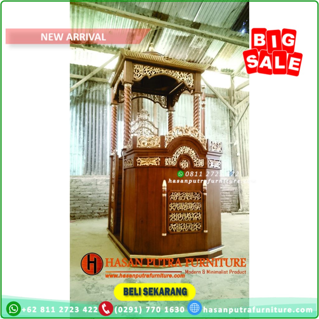 Jual Mimbar Masjid | Mimbar Masjid Kubah | mimbar Masjid Jati