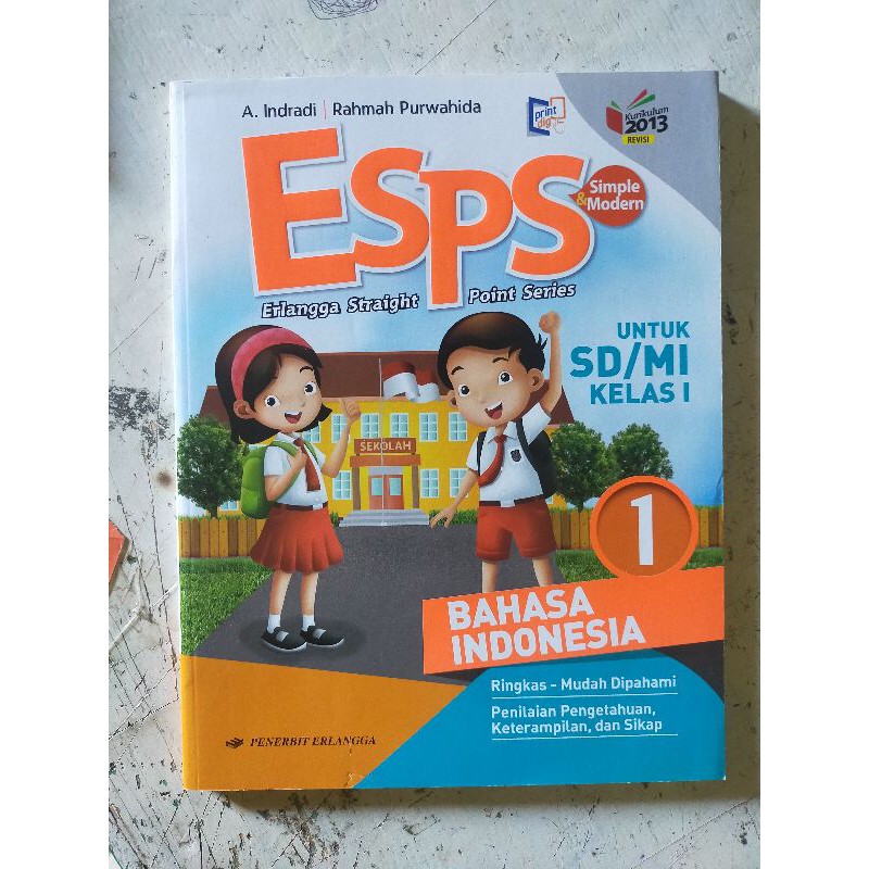 ORI satu paket buku teks ESPS matematika Dan bahasa Indonesia k13 Erlangga kelas 1 edisi terbaru