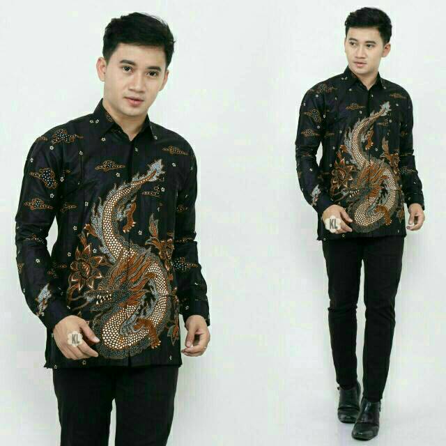 KEMEJA BATIK NAGA HITAM