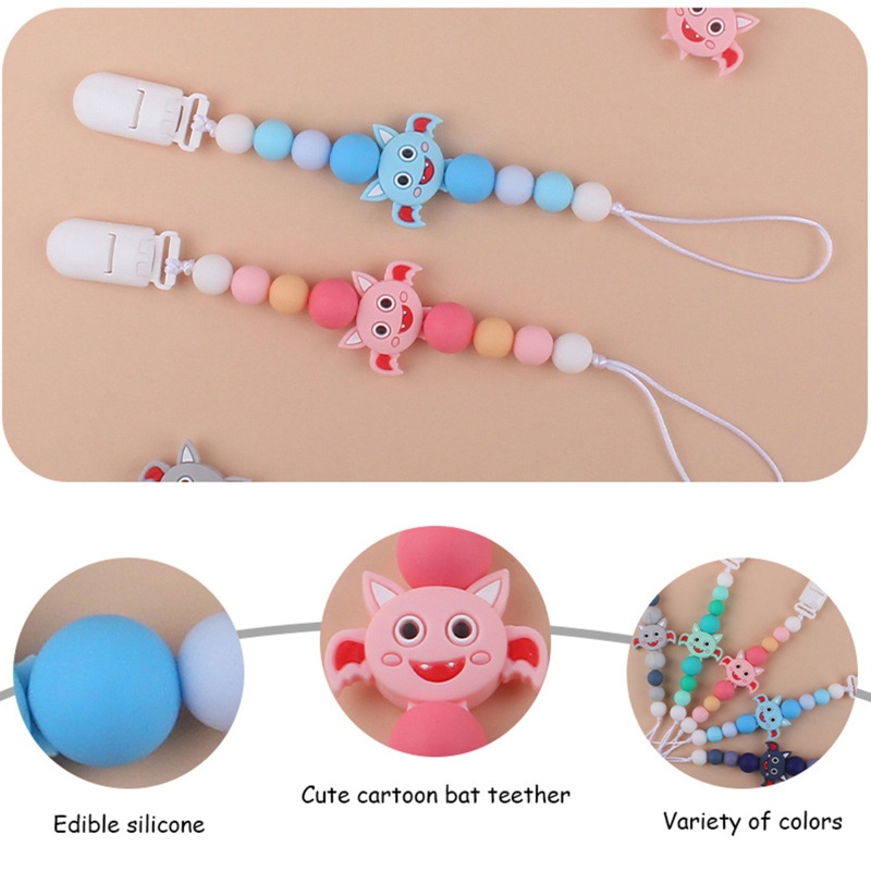 Mary Klip Rantai Manik Silikon Bebas BPA Holder Dot Empeng Bayi Newborn DIY