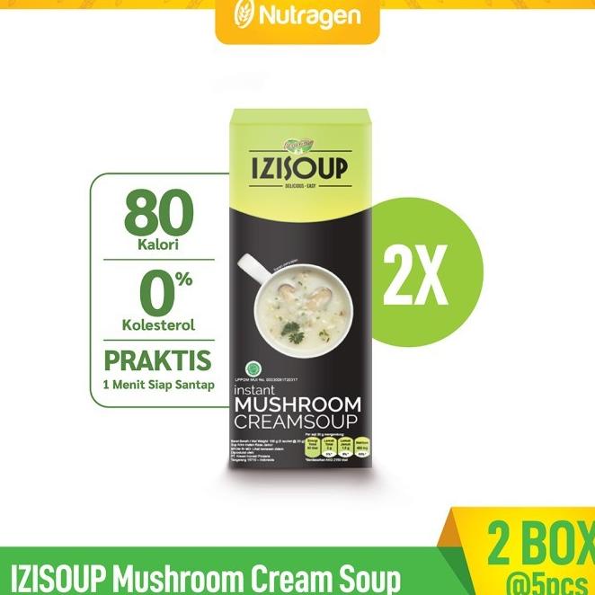 [Tokocabang] Izisoup Instant Mushroom Cream Soup (2 Box) - Menu Instan