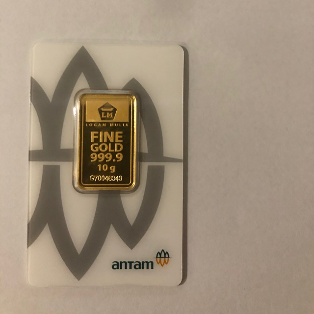 Antam LM Emas Murni Fine Gold Batang Batangan Certieye Redmark Sertifikat 10 Gram Gr G Press Garansi