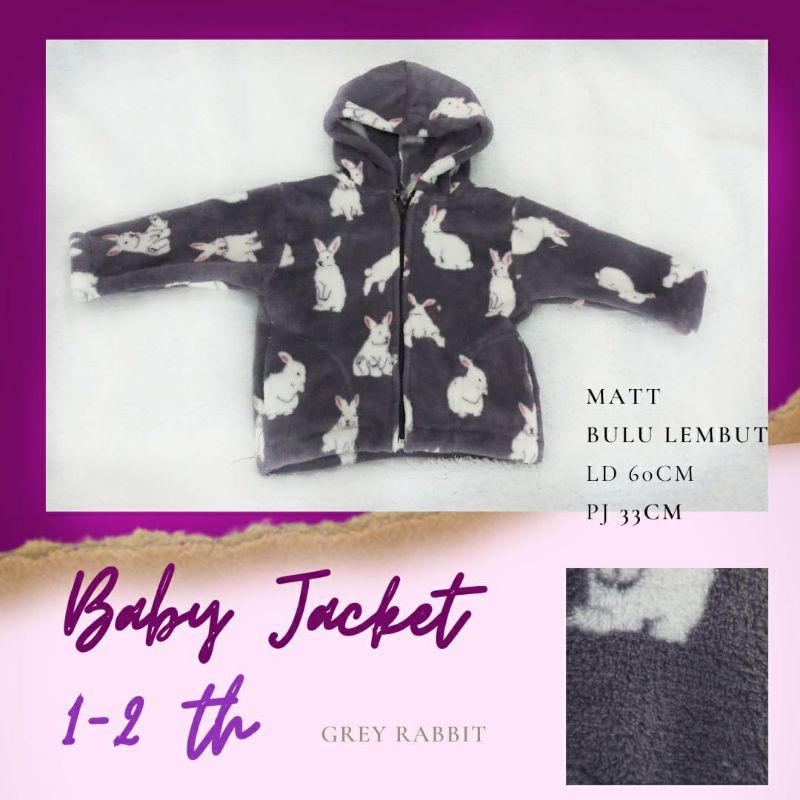 Jaket Bayi Usia 1-2 tahun jaket bayi bulu lembut-2
