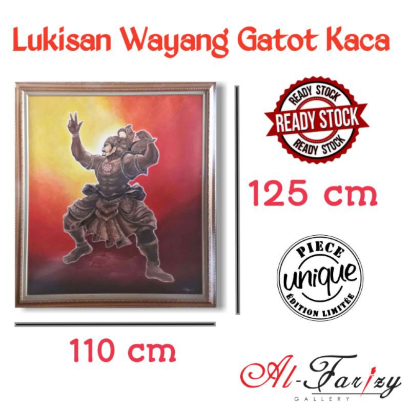 Lukisan Wayang Hanoman GatotKaca 3D Minimalis Unik ukuran 100x150 cm &amp; 110&amp;125cm