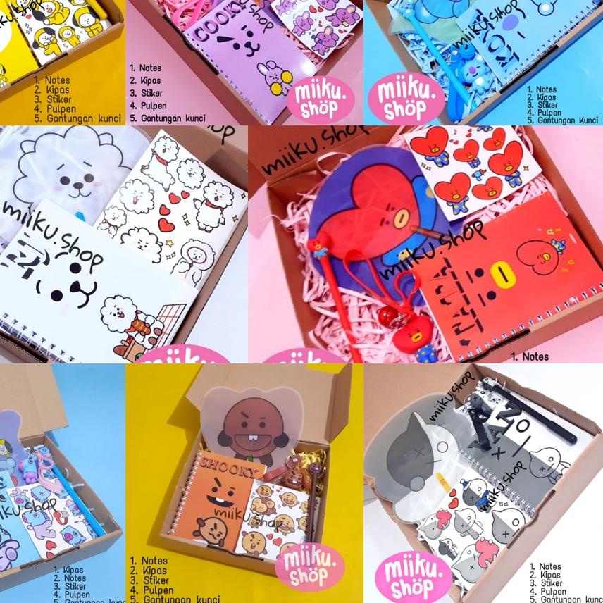 

❂ KADO HAMPERS GIFT BOX ALAT TULIS BT21 CHIMMY COOKY TATA KOYA RJ SHOOKY MANG VAN ☟