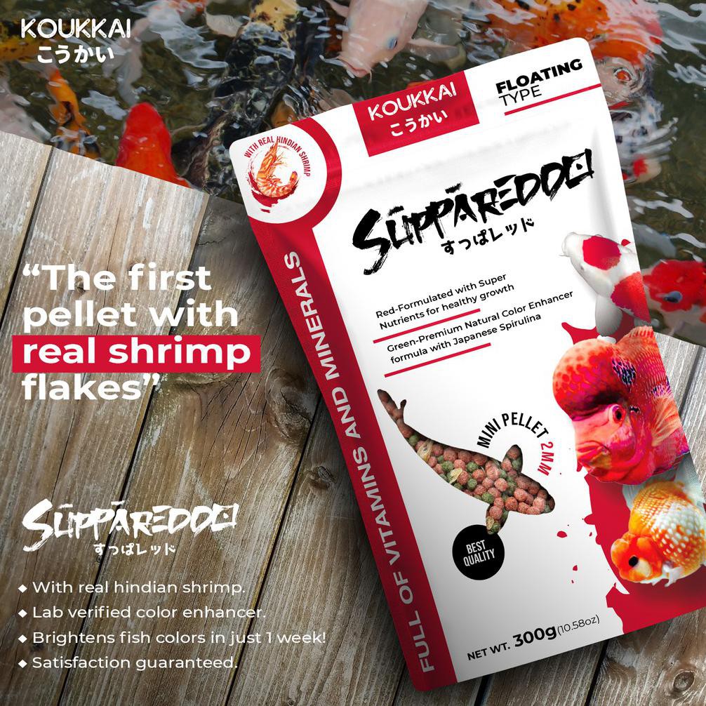 

( BISA COD ) Pakan Ikan Koukkai Pelet Dengan Udang Asli 300gr Koukkai Supparedo / Makanan Ikan hias