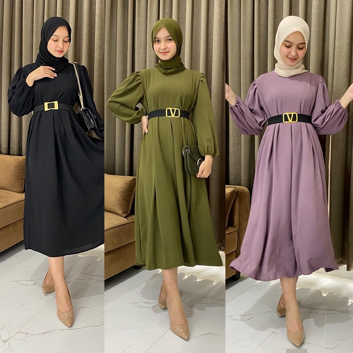 Gamis remaja Pesta Mewah Kekinian Premium Jumbo Syari Wanita Terbaru 2021 Polos Hitam Putih Modern