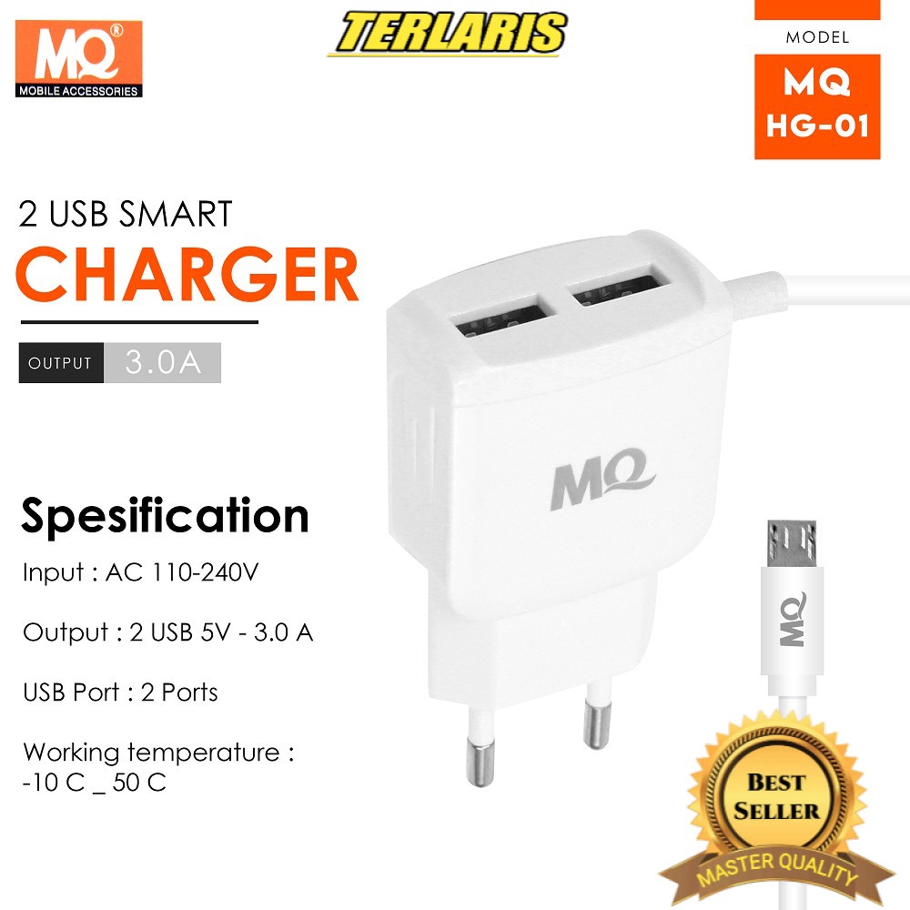 TRAVEL CHARGER 2 USB 3.0A FAST CHARGER MQ-HG01