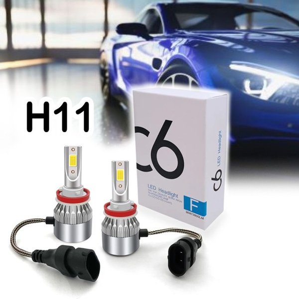 Lampu LED Mobil Headlight C6 H11 COB Lampu LED Depan Mobil 2 PCS 36W