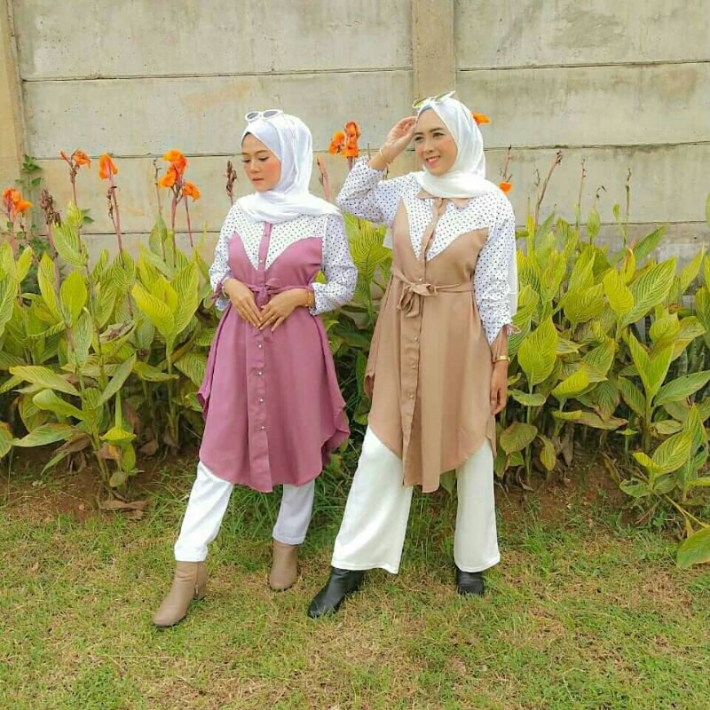 BAJU TUNIK WANITA | DIFA TUNIK POLKADOT