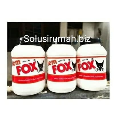 Lem Putih Fox 1000 Gram 1 Kg kaleng plastik botol