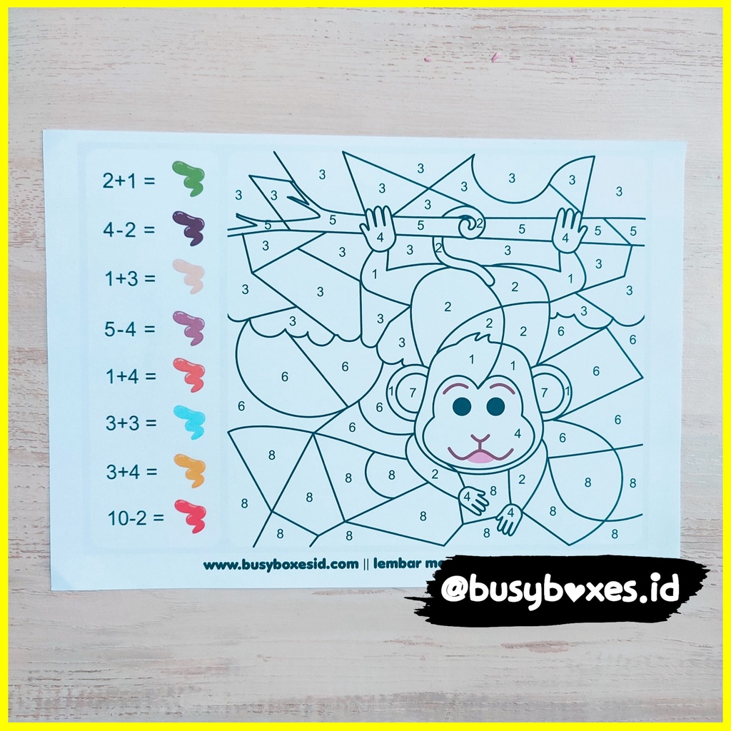 [busyboxes.id] Mainan Edukasi  anak 4 tahun mainan edukasi anak 3 tahun lembar mewarnai sesuai dengan angka worksheet angka