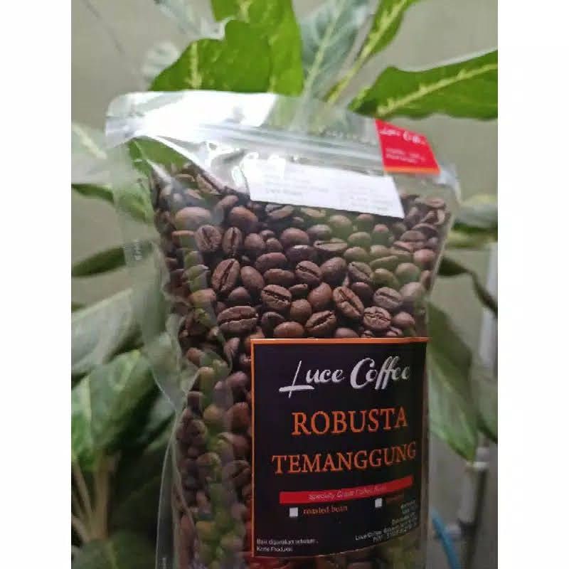 

Kopi Temanggung Fine Robusta Kemasan 240 gram Biji Sangrai atau Bubuk Luce Coffee