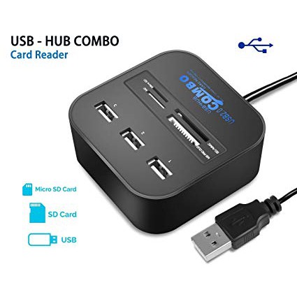 Card Reader USB HUB 3 port Support Micro SD M2 MMC MS pro Duo