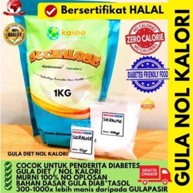 

Sucralose 10 gr ex KANBO / Sucralosa / Sukralos / Sweetener / Gula Diet Nol Kalorie / Stevia