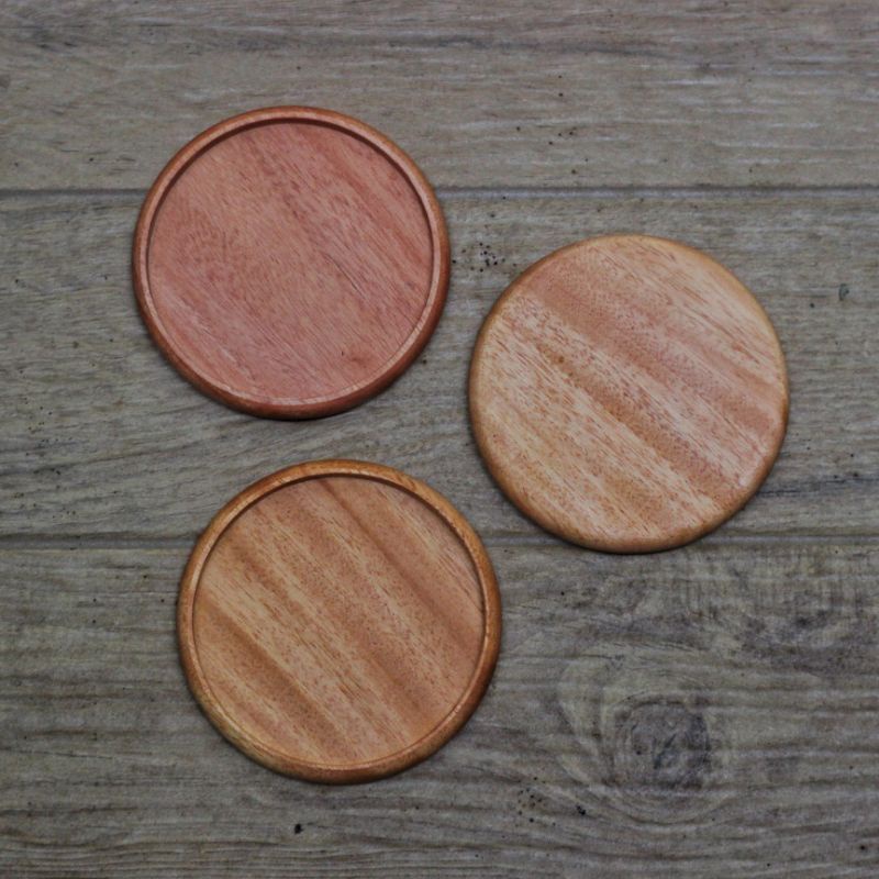 Tatakan Gelas Coaster Beermat Kayu Mahoni