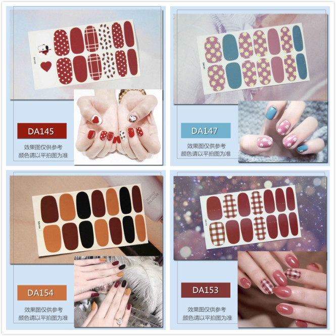 DA141-160 Kuku stiker kuku perhiasan manikur stiker Nail sticker manicure sticker ornament 14pcs