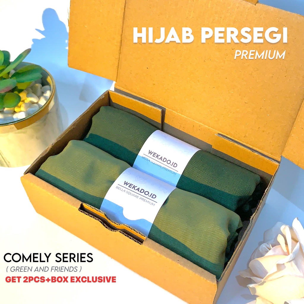 𝐖𝐄𝐊𝐀𝐃𝐎 - BUY 1 GET 1 Hijab Segiempat Premium | Double Hycount | Bella Square