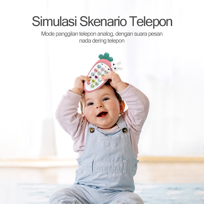 Mainan bayi/Mainan handphone bayi/Mainan edukasi bayi/Mainan telpon anak perempuan/Telepon Pendidikan Awal dengan Lampu Musik (B75)