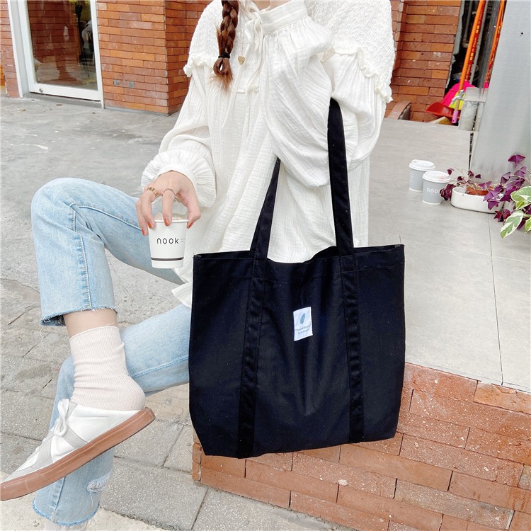 TC-91 tas bahu kampus belanja canvas kanvas besar wanita shoulder bag import korea jepang