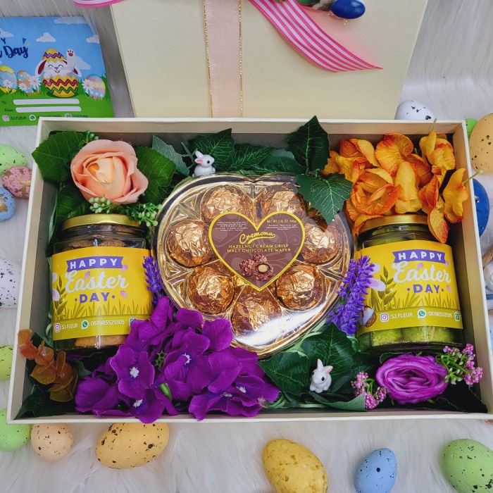 

Paket dekorasi box hampers easter bunny eggs kelinci telur paskah 227