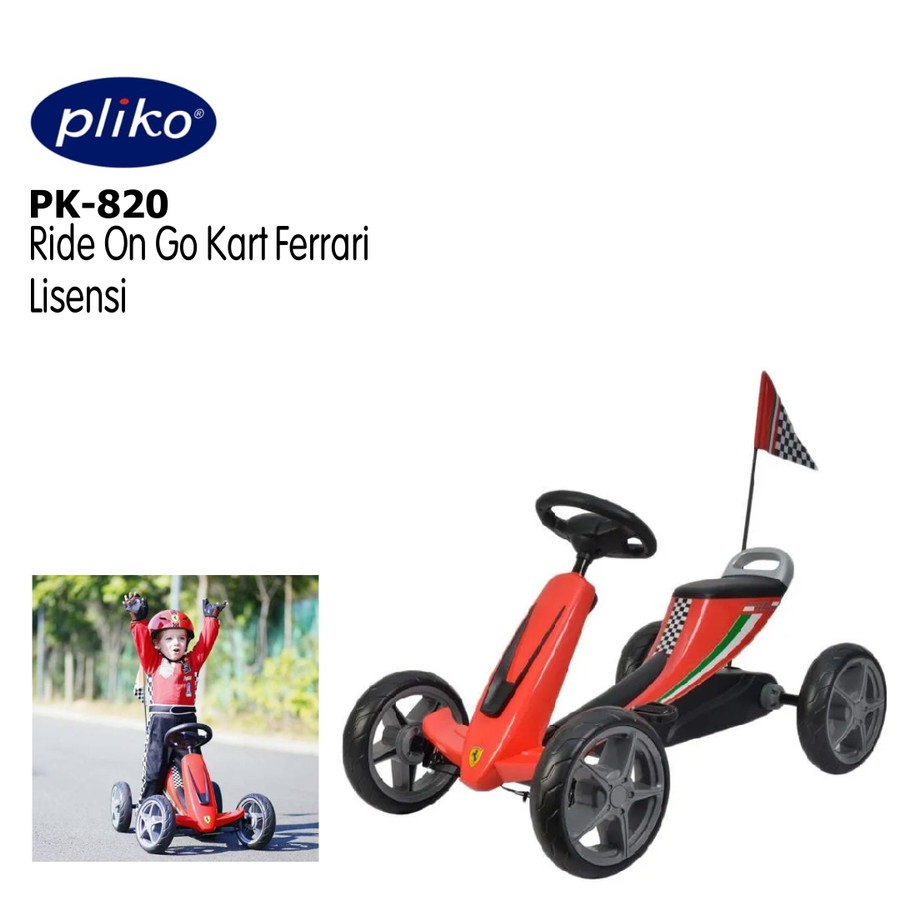 Pliko Ride On Ferrari Go Kart - Mainan Anak