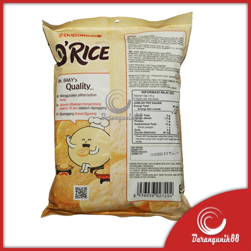 Crackers Rice Delfi Orion Krekers Beras O'Rice Orice Seaweed