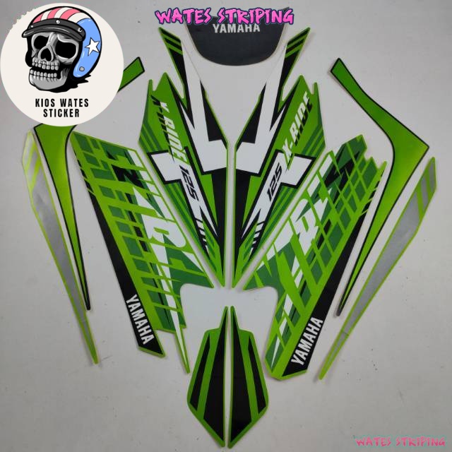 Striping Decal Polet Sticker yamaha x-ride xride 125 2018 2019 hitam hijau list standar berkualitas 