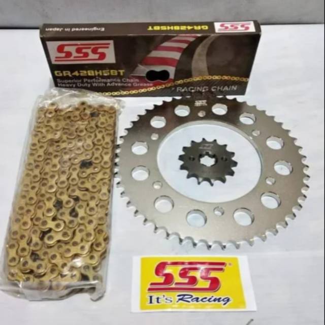 Gear ger gir set gearset girset ori sss 428 vixion r 155 rantai SSS HSBT GOLD