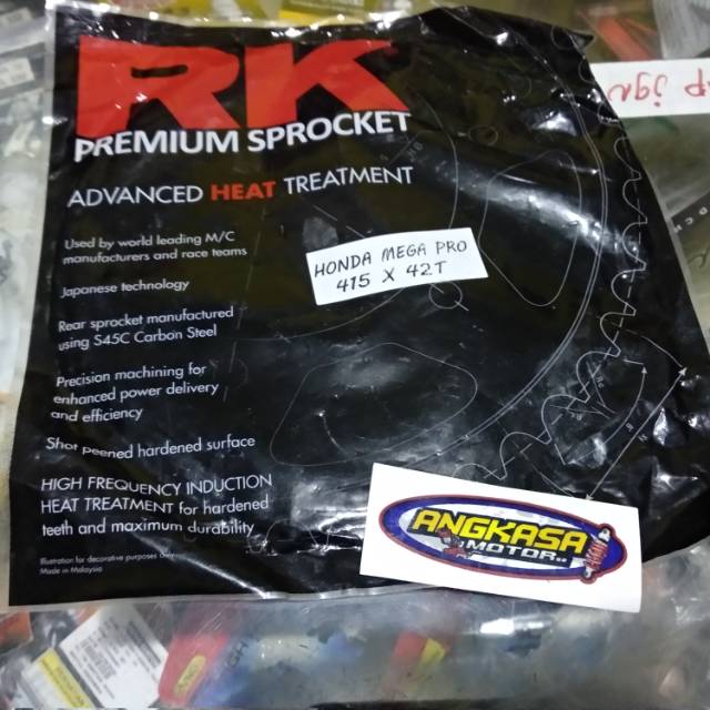 Gear belakang rk-takasago racing 415-42,43T megapro,sonic,supra gtr,cb150r,cbr150