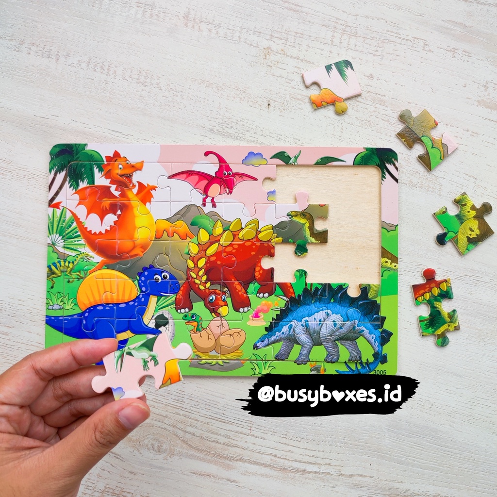 [busyboxes.id] Mainan Edukasi Puzzle Kayu Wooden Puzze Dinosaurus