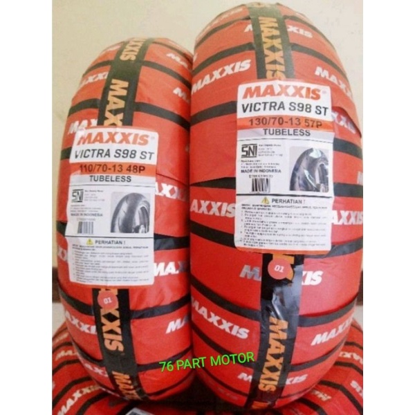 PAKET BAN TUBELESS MAXXIS VICTRA 110/70.13 &amp; 130/70.13 FREE PENTIL