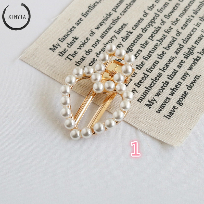 【5 Models】 Elegant Pearl Alloy Hairpin Flower Bangles Birthday Present