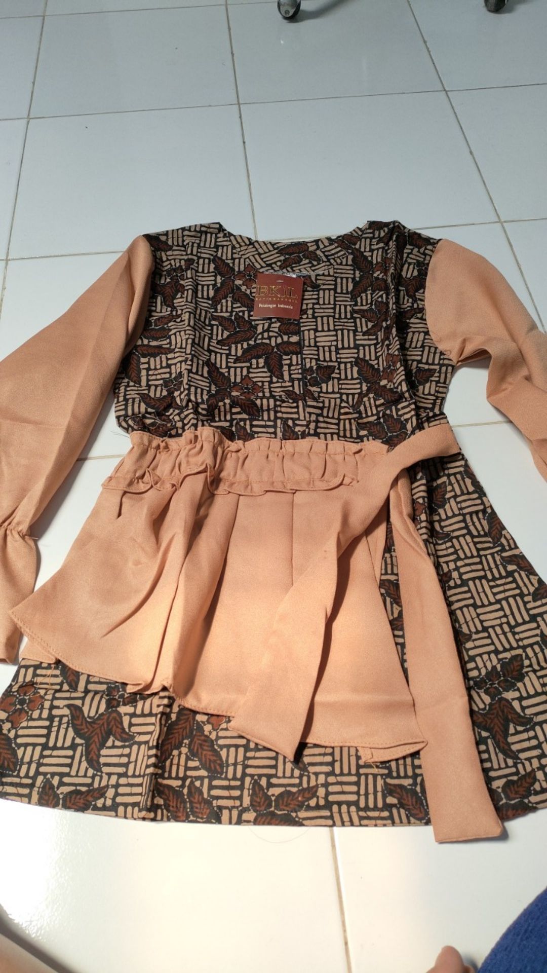 Tey-17 Batik Wanita Asj Sa Hrb026 Kenongo Kemeja Tosca Pendek