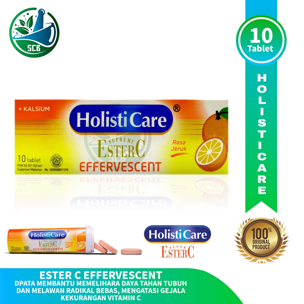 Holisticare Ester C Effervescent (Orange Flavor) - Isi 10 Tablet