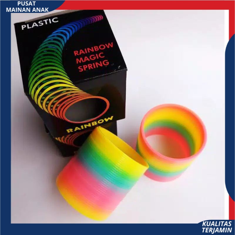 Mainan Anak Magic Spring Diameter 5,5 Mainan Spiral Rainbow Pelangi Plastik Best Quality