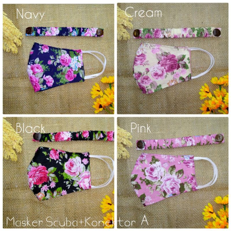 TERLARIS!! MASKER EARLOOP + KONEKTOR KATUN MOTIF+TOYOBO