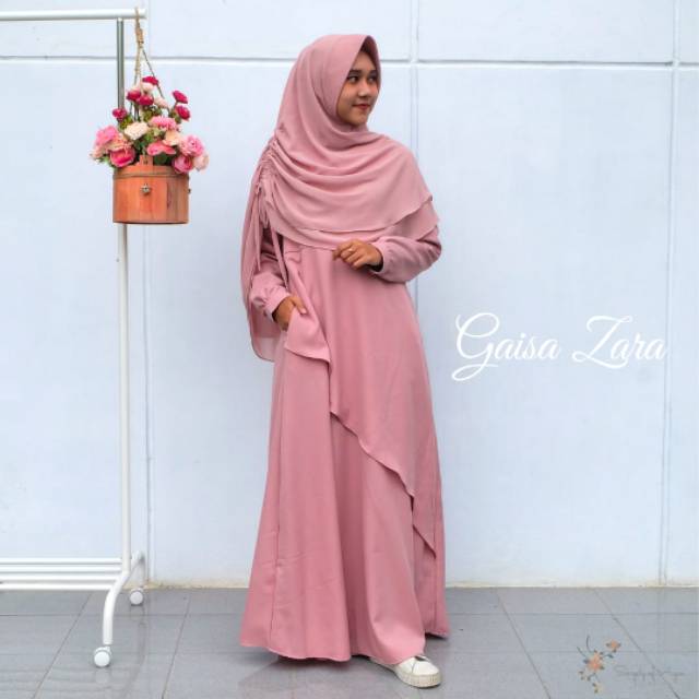 Gamis Polos Layer Ghaisa Zara Dress Original Simply of Aegea SAE