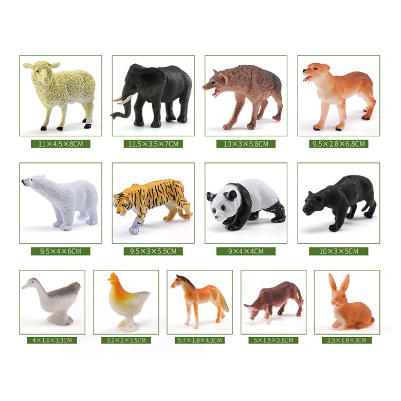 Mainan Figurine Miniature Animals or Dinosaurs - animal 58 pcs / dino 44 pcs