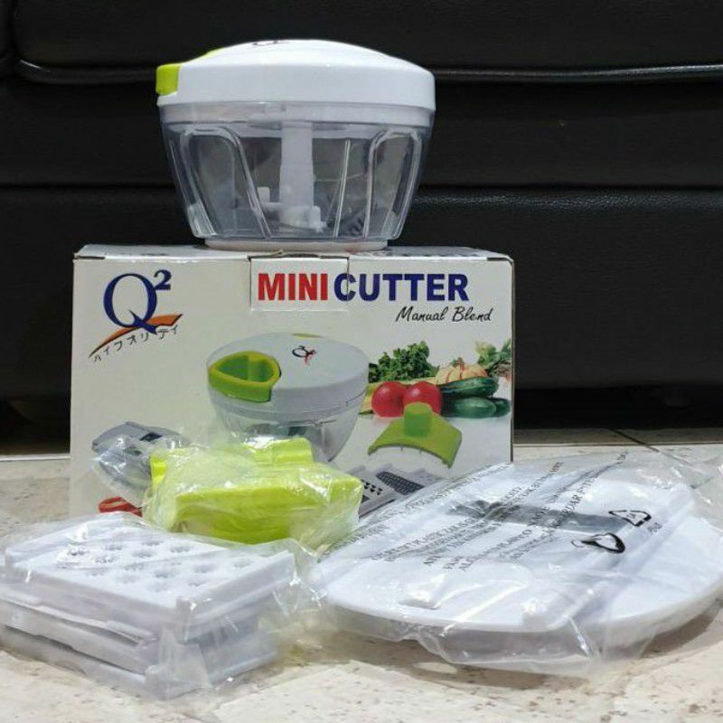 MINI CUTTER Q2 MANUAL BLEND ALAT PARUT MULTIFUNGSI 7 IN 1 PENCACAH TARIK MANUAL + PENGIRIS
