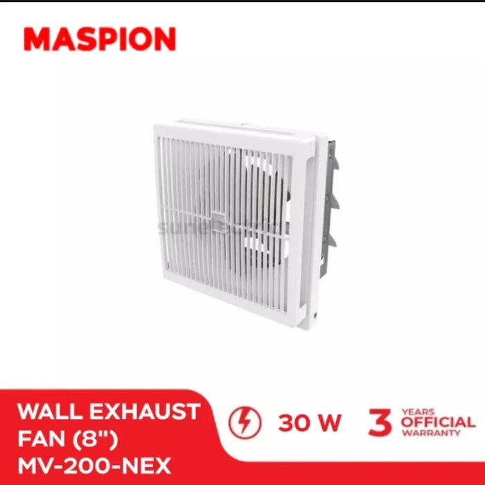 Exhaust Fan Maspion MV 200 NEX (8) Wall Dinding / MASPION 200 NEX