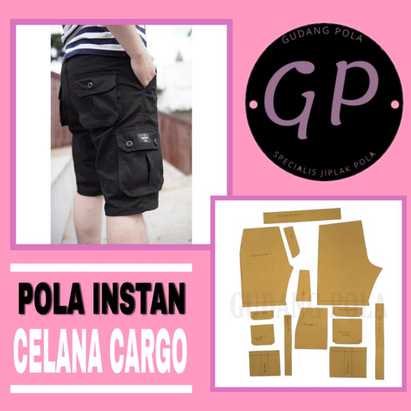 [✓COD] POLA CELANA CARGO Pendek - Pola Celana Pendek Cargo - Pola Celana Kimpul - Pola Baju Pria New