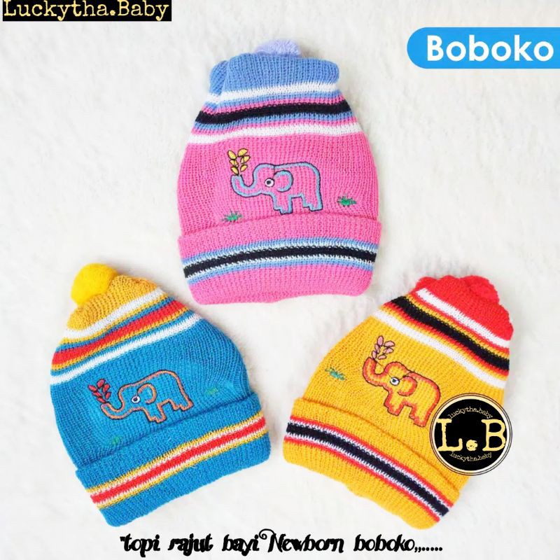 topi bayi Newborn rajut boboko / topi rajut bayi boboko murah berkualitas