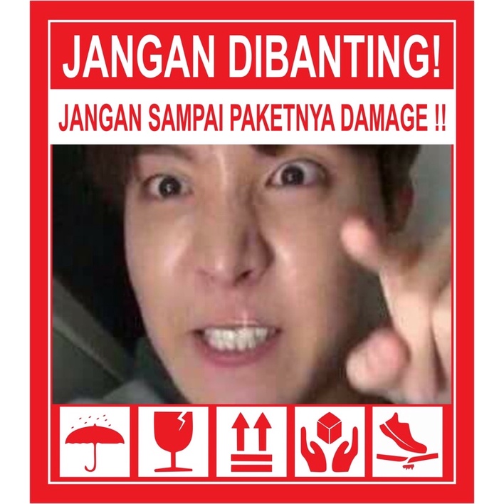 STIKER FRAGILE KPOP LUCU KOREA STIKER JANGAN DIBANTING-D