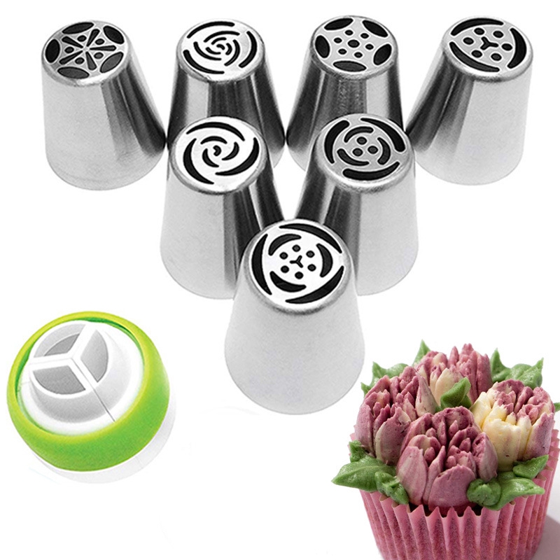 15 / 32pcs Spuit Piping Icing Bahan Stainless Steel Untuk Dekorasi Kue