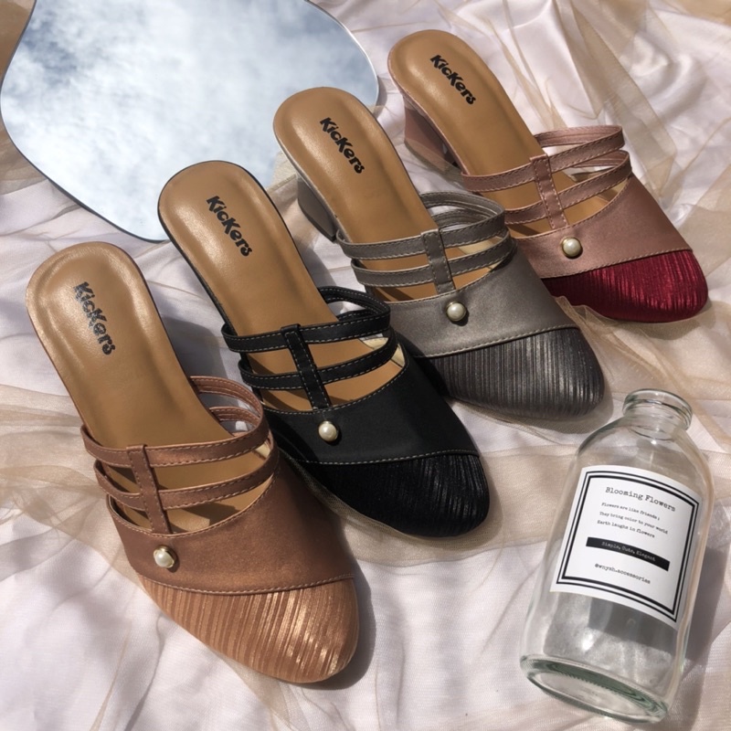 SENDAL SELOP WANITA HAK TAHU 5cm SALSA HIGHHEELS KOREA MUTIARA HAK CHUNKY MODERN POPULER TERMURAH SANDAL WANITA TERBARU SENDAL MULES WANITA CASUAL KEKINIAN MURAH SELOP FLIP FLOP SANDAL PEREMPUAN BUSTONG Sandal Wanita Teplek Tali Mules Murah Selop / Slop K