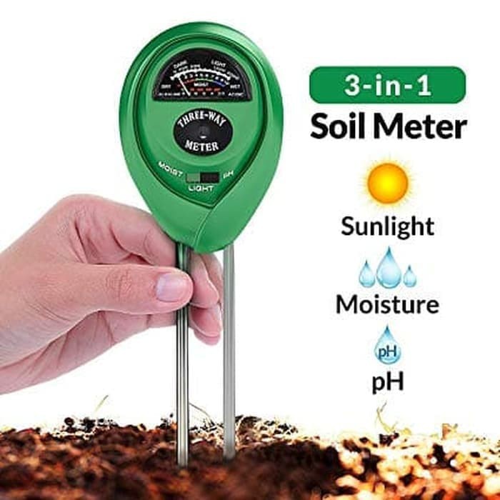 Soil Analyzer 3in1 HIJAU 3 in 1 Soil Moisture PH Light Meter ALAT CEK TANAH manual model terbaru Mengukur kadar pH/Kelembaban tanah