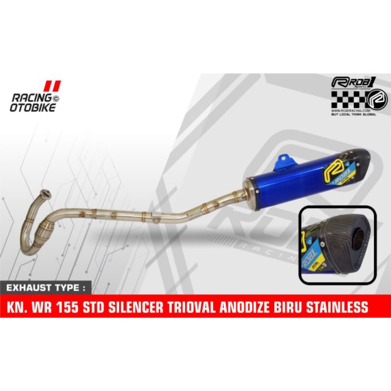 Knalpot Rob1 Original Yamaha WR 155 Supermoto Stainless Almu Original Racing Jogja Asli Rob1